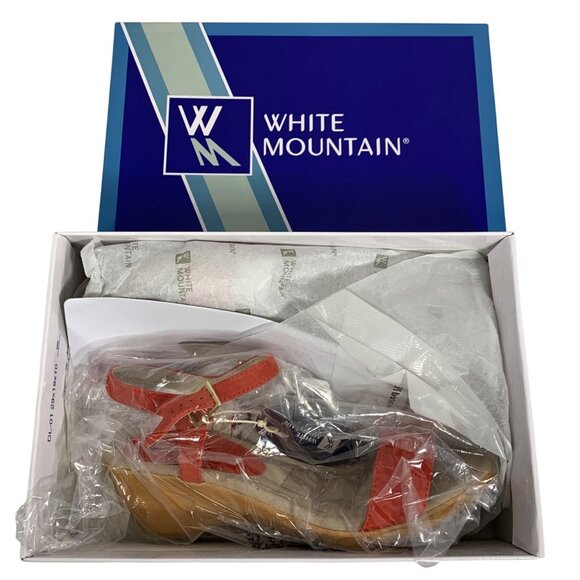 NIB $54 White Mountain Corkys Chili Red Suede Wedge Sandals Womens SZ 8M - Picture 7 of 7